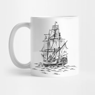 Antique Sailboat Sketch Mug